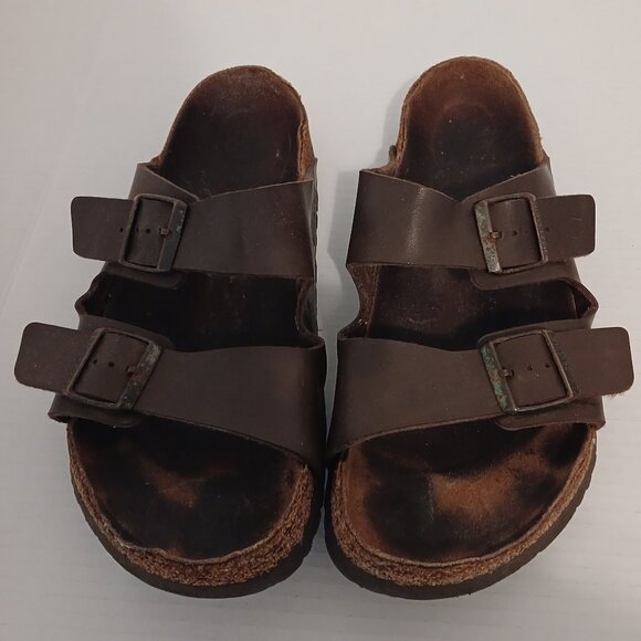 Birkenstock Double Strap Sandals Brown 11-11.5 in Long - Picture 1 of 13